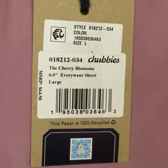 Chubbies Everywear Shorts Mens Large Pink 6” Inseam Performance Golf Pastel NWT - Picture 12 of 15